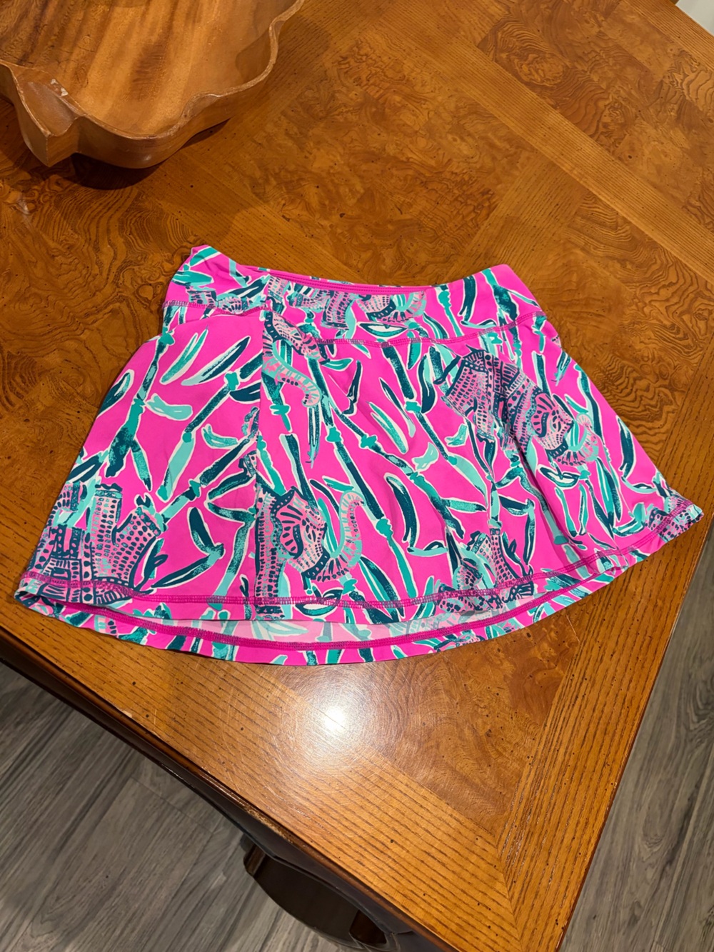 Lilly Pulitzer Luxletic skort Mandevilla Pink Extra Lucky elephant print sz XS